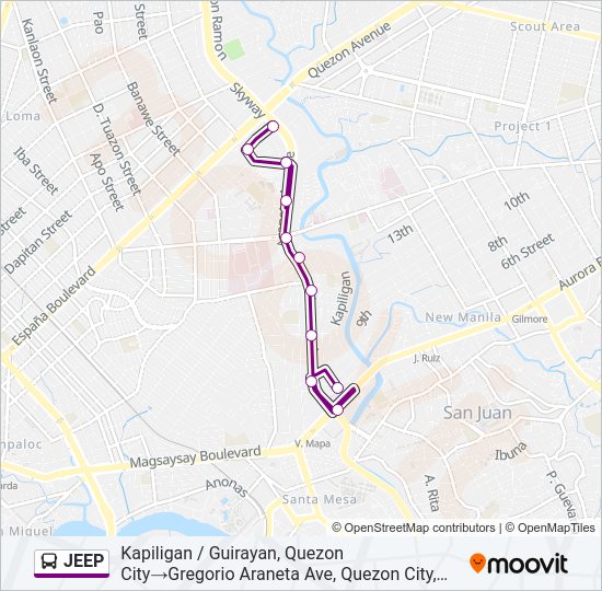 JEEP Bus Line Map