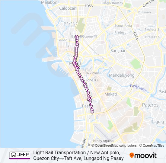 JEEP Bus Line Map