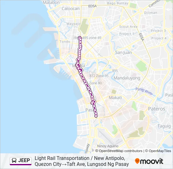 JEEP Bus Line Map