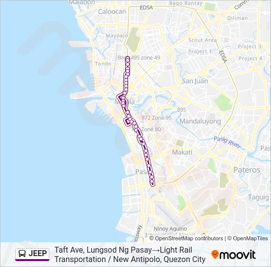 JEEP Bus Line Map