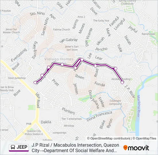 JEEP Bus Line Map