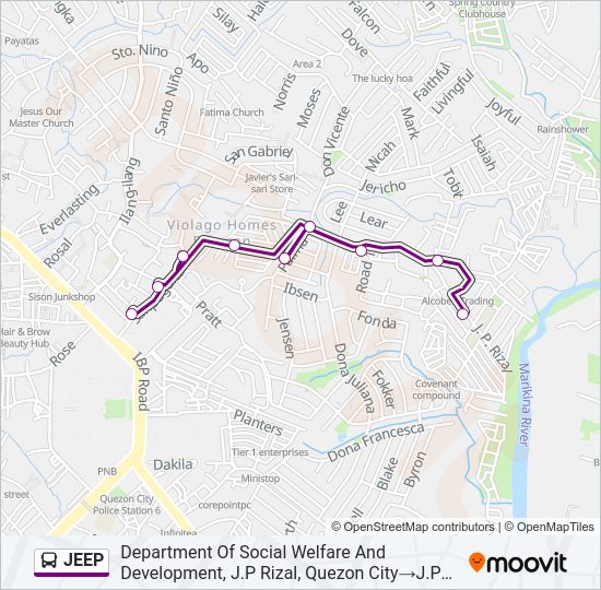 JEEP Bus Line Map