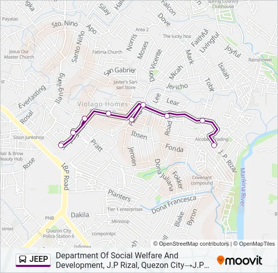 JEEP Bus Line Map