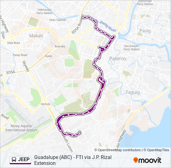 JEEP Bus Line Map