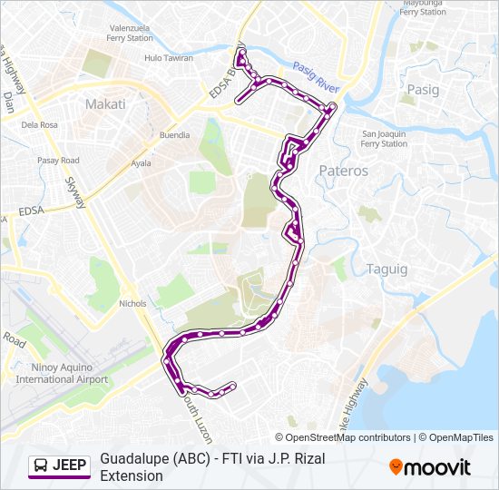 JEEP Bus Line Map