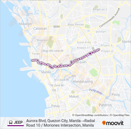 JEEP Bus Line Map