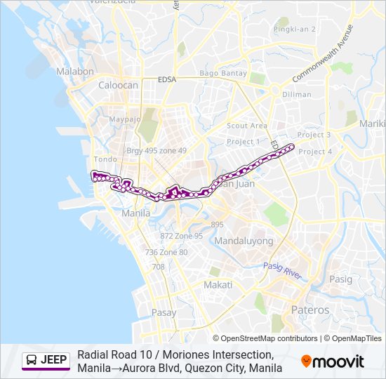 JEEP Bus Line Map