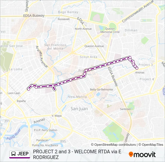 JEEP Bus Line Map