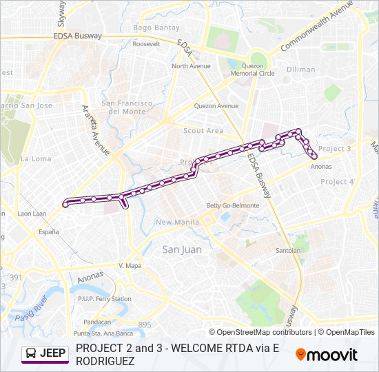 JEEP bus Line Map