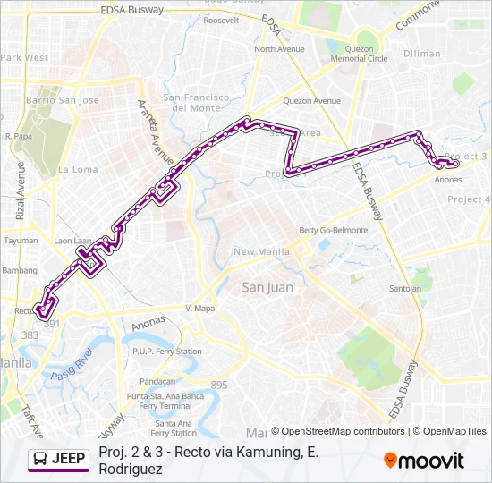 JEEP Bus Line Map