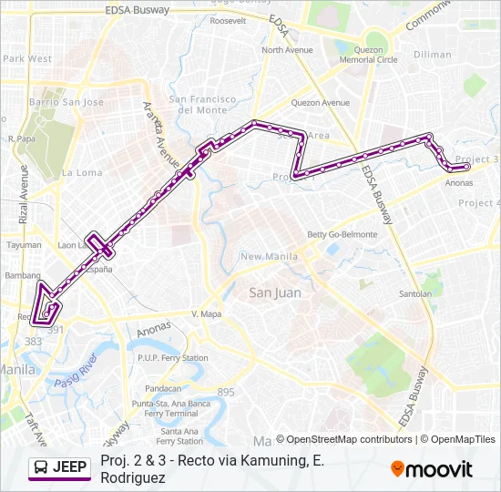 JEEP Bus Line Map