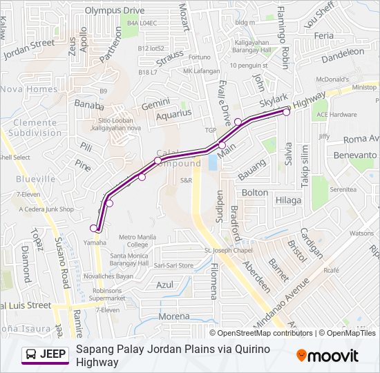 JEEP bus Line Map