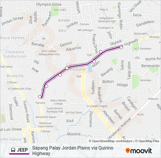 JEEP Bus Line Map