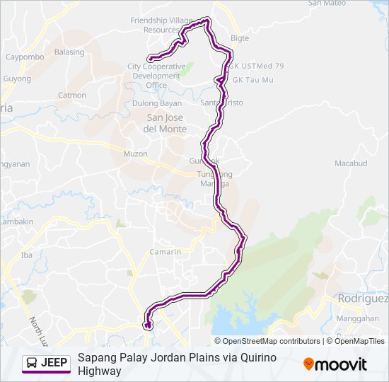 JEEP Bus Line Map