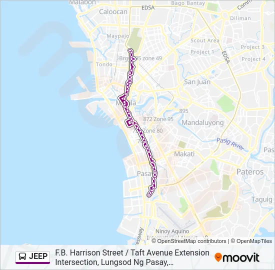 JEEP Bus Line Map