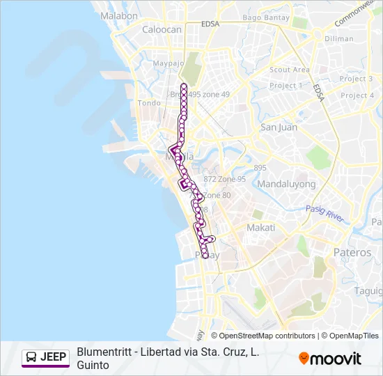 JEEP Bus Line Map