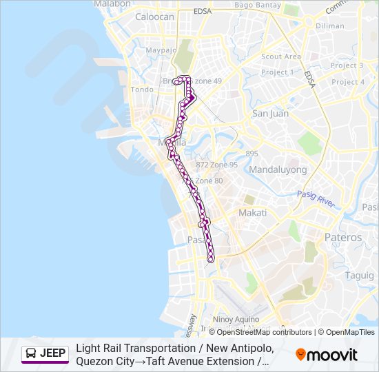 JEEP Bus Line Map