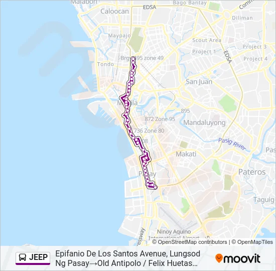 JEEP Bus Line Map