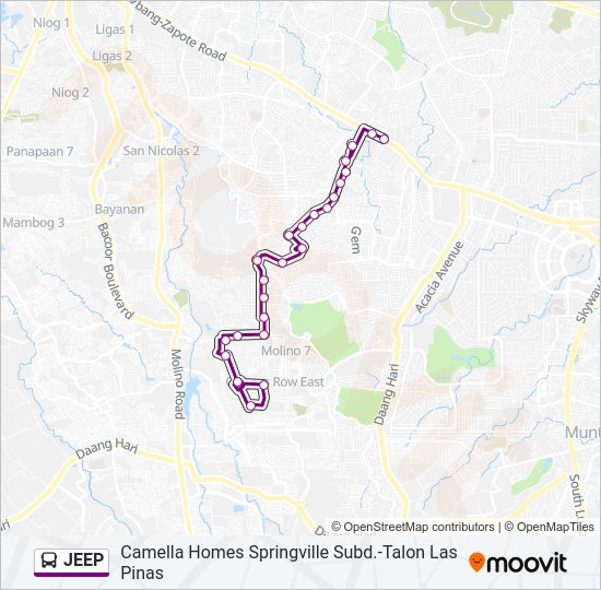 JEEP Bus Line Map