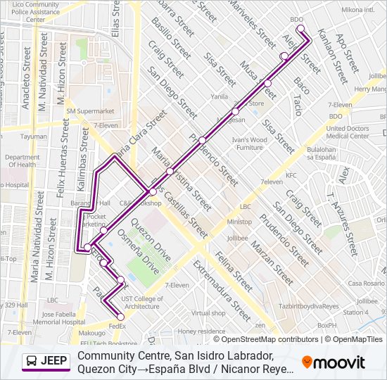 JEEP Bus Line Map