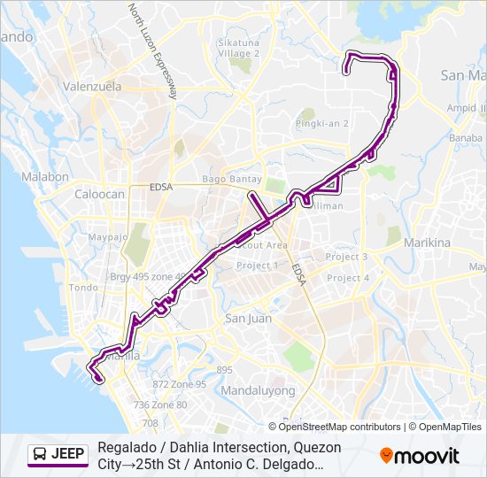 JEEP Bus Line Map