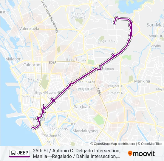 JEEP Bus Line Map