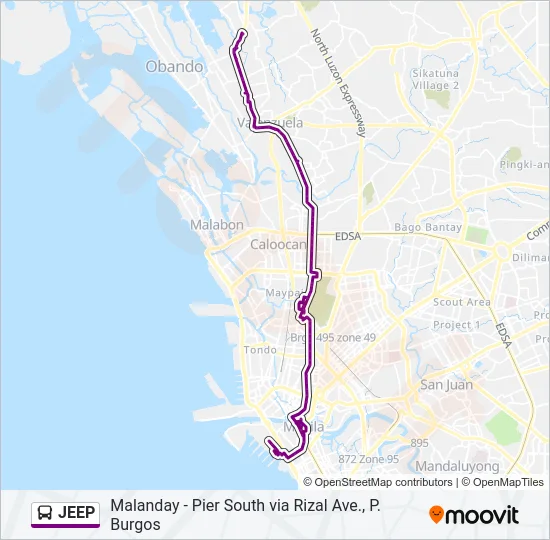 JEEP Bus Line Map