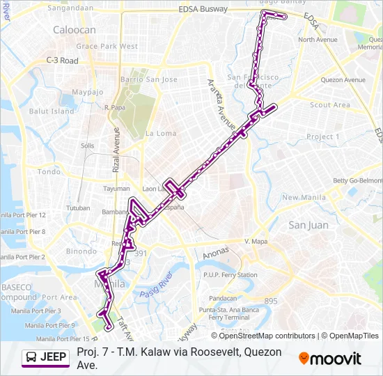 JEEP Bus Line Map