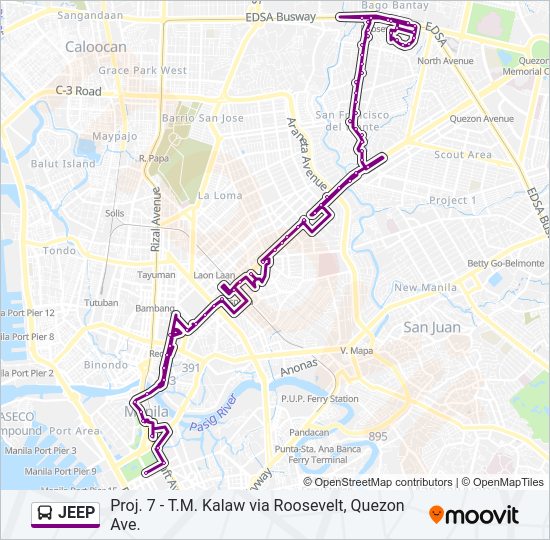 JEEP Bus Line Map