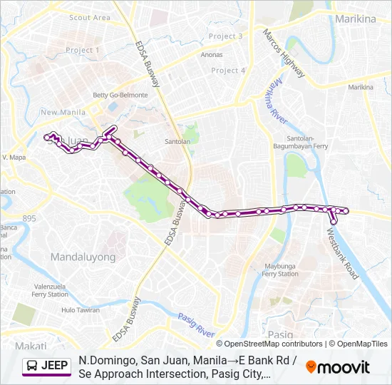 JEEP Bus Line Map