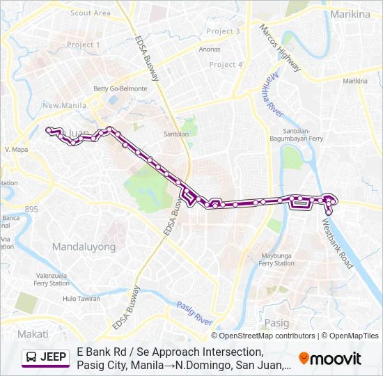 JEEP Bus Line Map