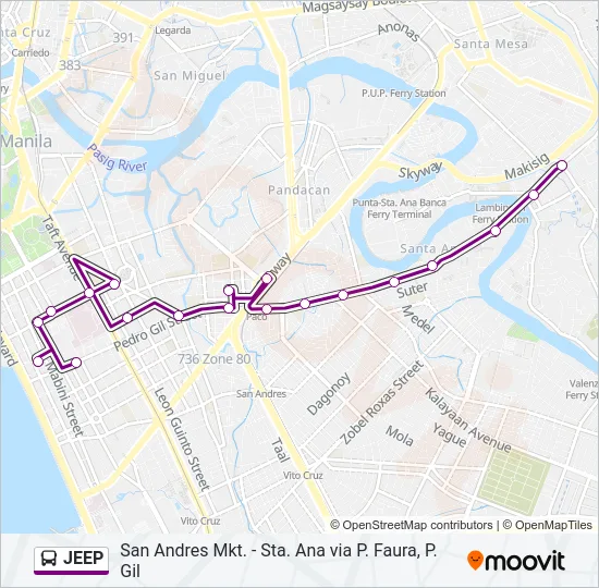 JEEP Bus Line Map