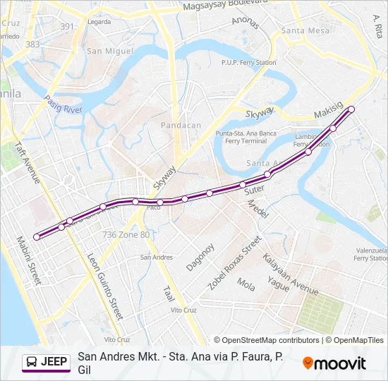 JEEP Bus Line Map