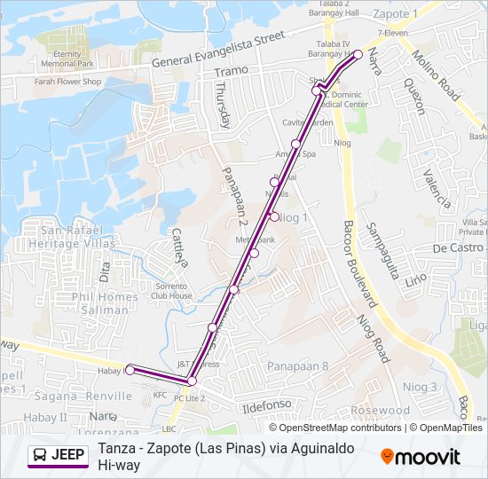 JEEP bus Line Map