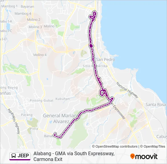 JEEP Bus Line Map