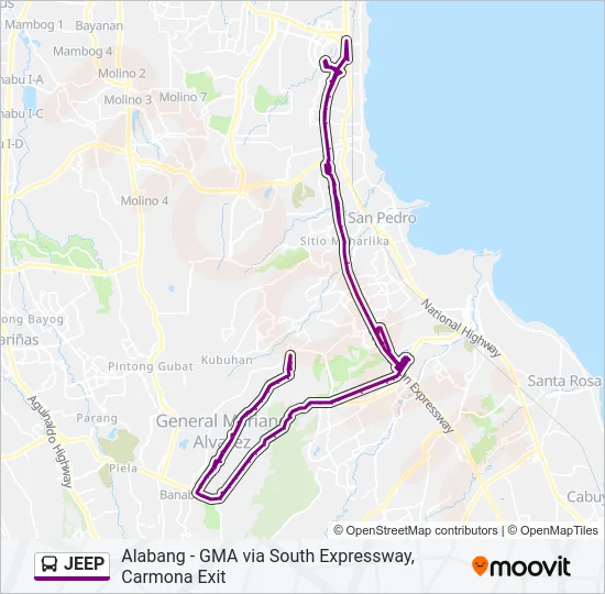 JEEP Bus Line Map