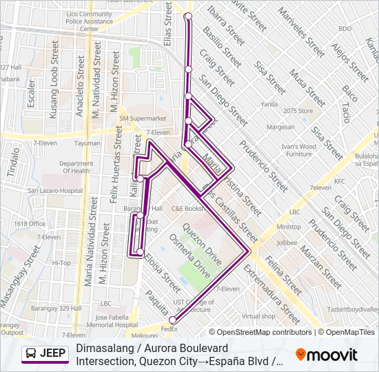 JEEP Bus Line Map