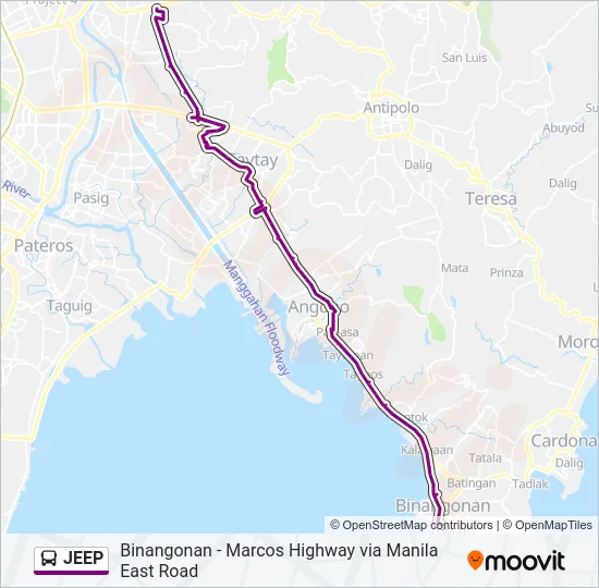 JEEP Bus Line Map