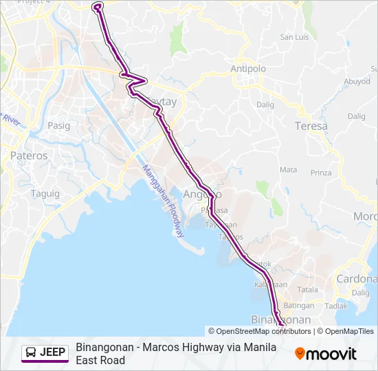 JEEP Bus Line Map