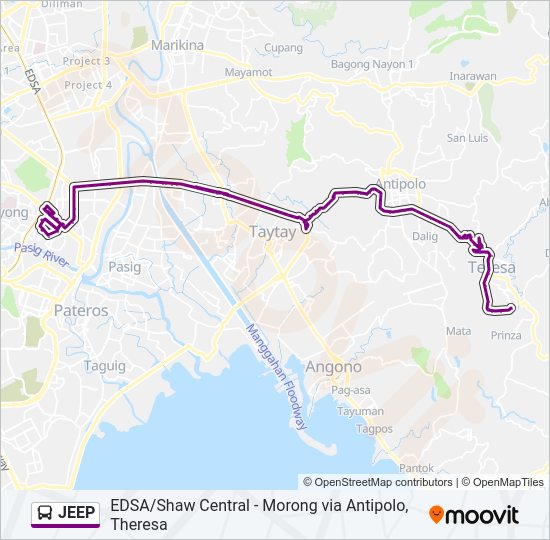 JEEP Bus Line Map