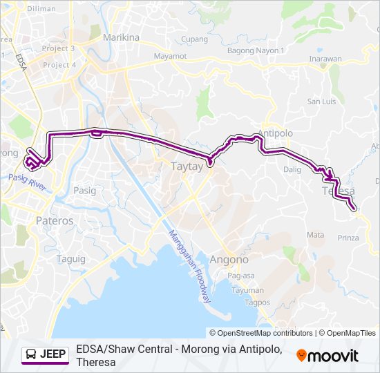 JEEP Bus Line Map