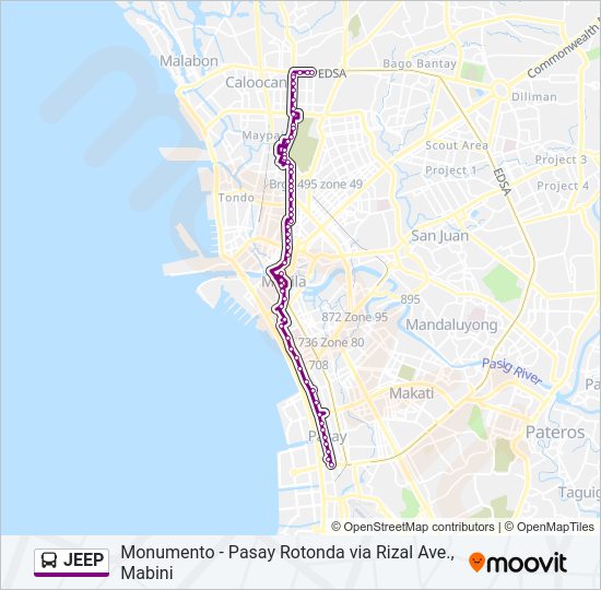 JEEP Bus Line Map