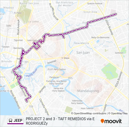 JEEP Bus Line Map