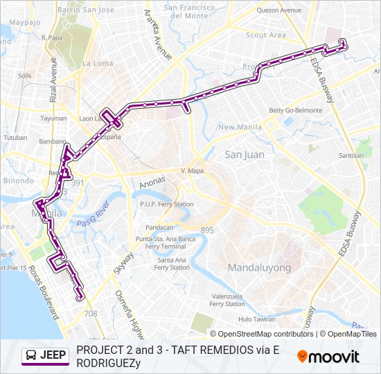 JEEP bus Line Map