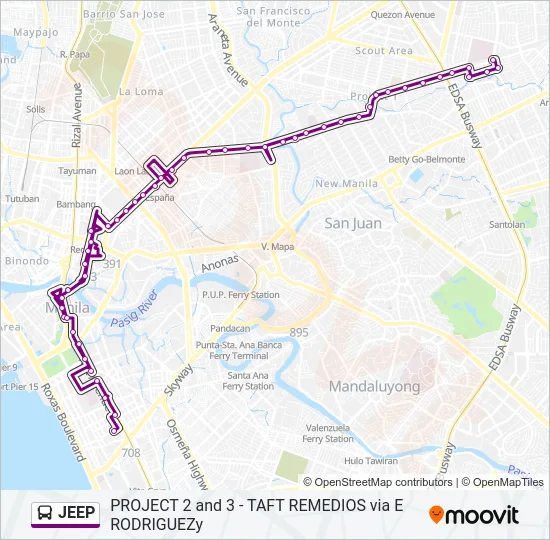 JEEP Bus Line Map