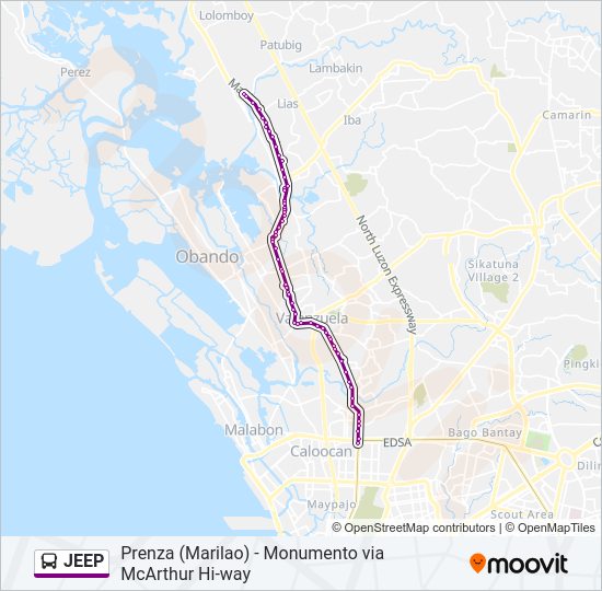 JEEP Bus Line Map