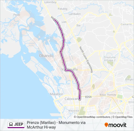JEEP Bus Line Map