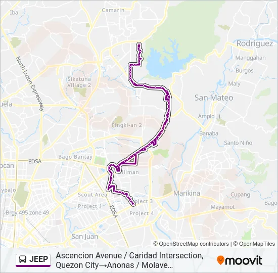 JEEP Bus Line Map