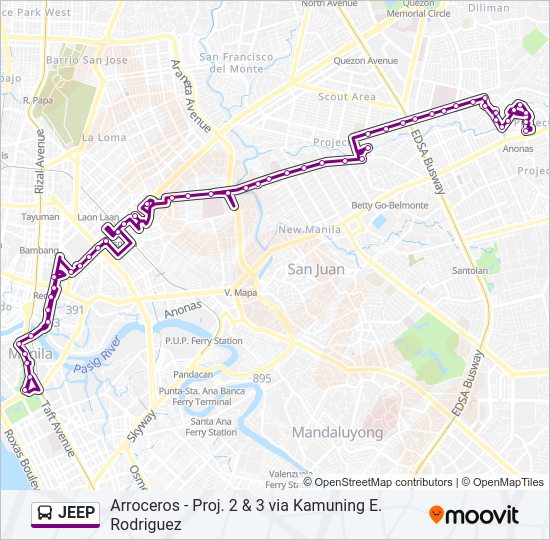 JEEP Bus Line Map