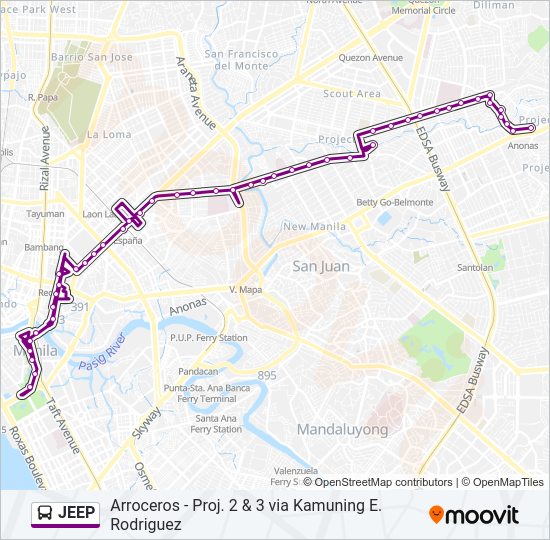 JEEP Bus Line Map